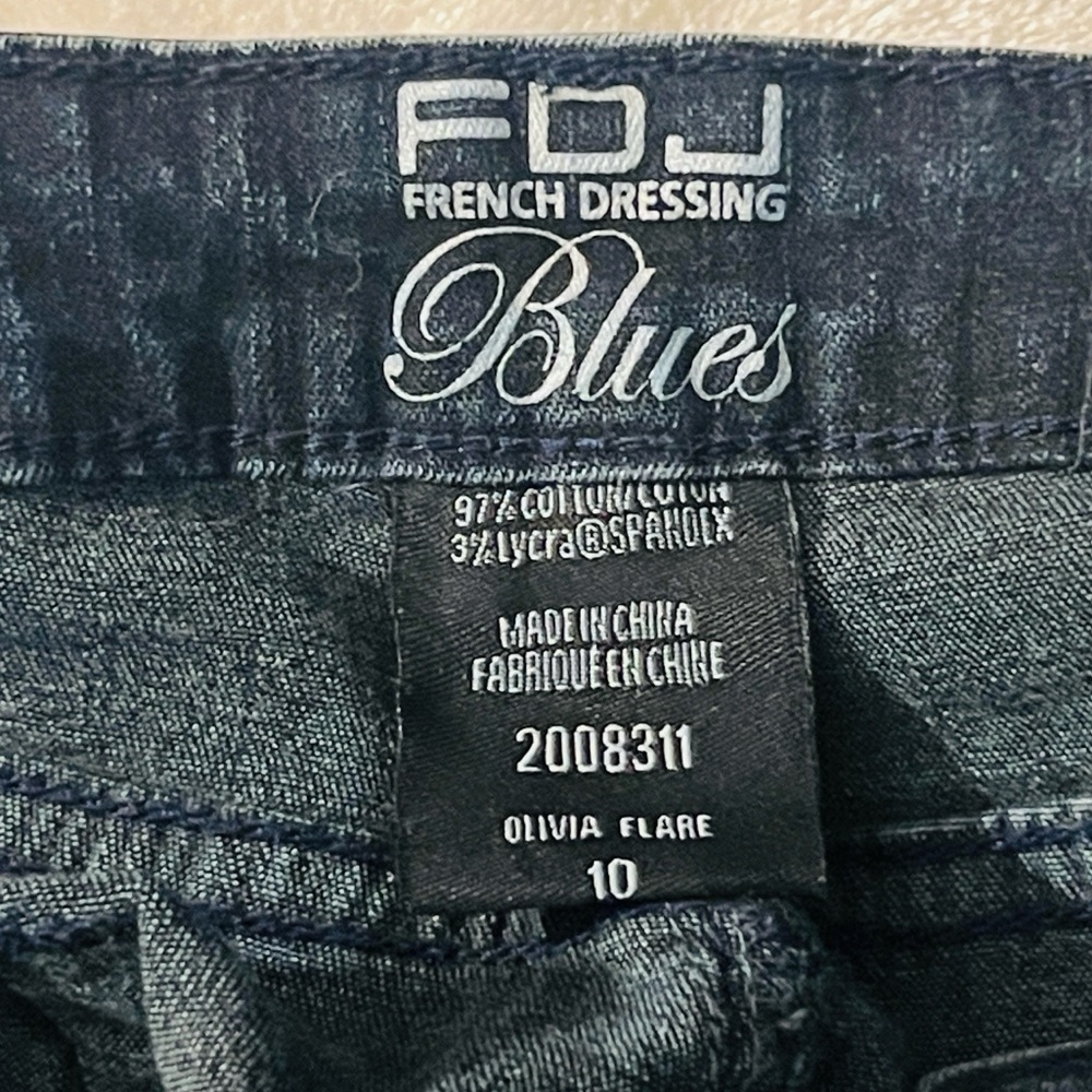 🔴 CLEARANCE🔖 FRENCH DRESSING 👖 RHINESTONE OLIVIA FLARE STRETCH JEANS Women’s 10 - Picture 13 of 14